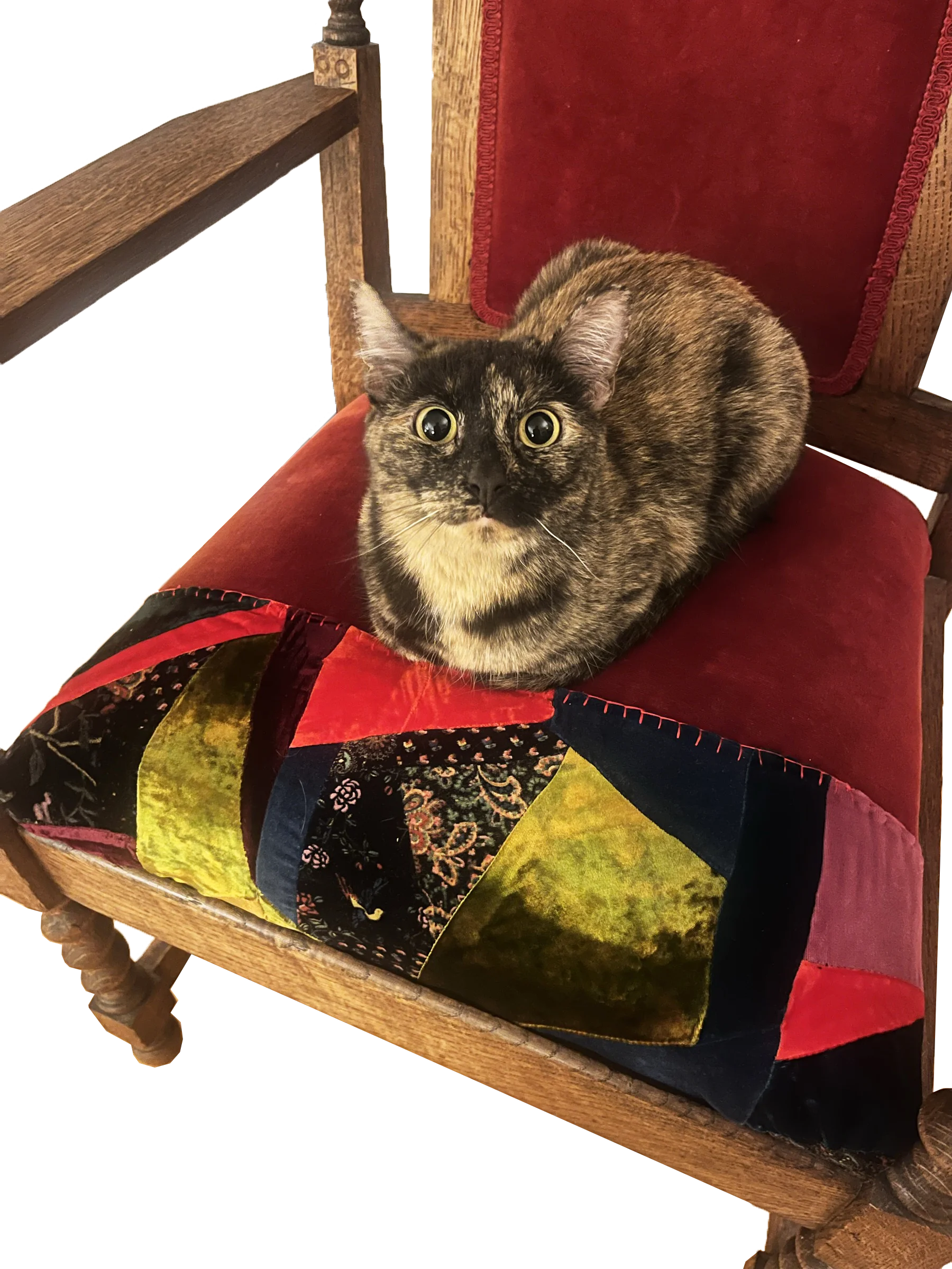 Patchwork chair detail ft. Sophie